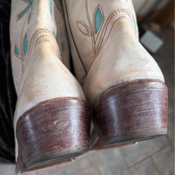 RARE Boho BED STU Boots VALENCIA NECTAR LUX Bird Floral White Green Purple 8.5
